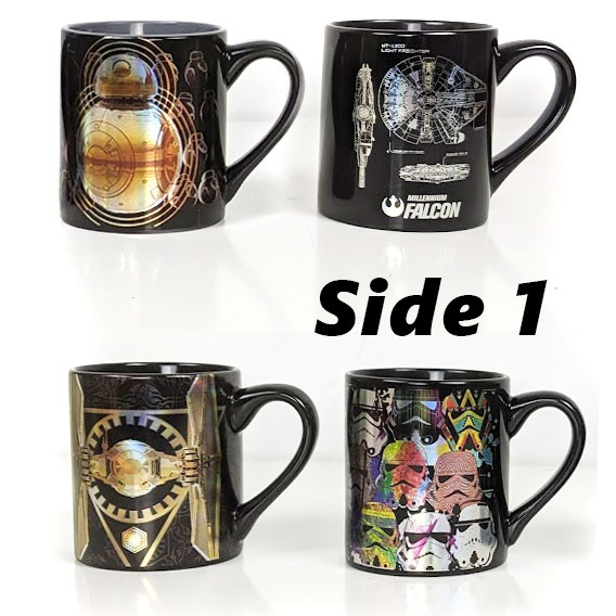 $19.96 (reg $72) Set of FOUR Star Wars Metallic Print Large 14oz Mugs