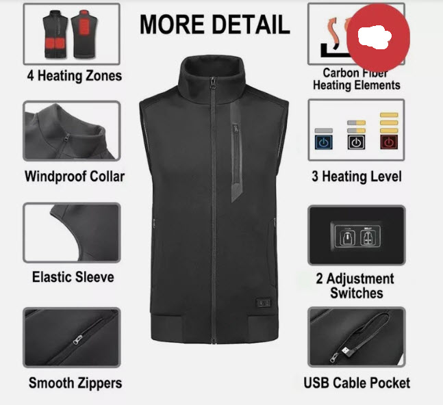 Heated Vest Stay warm to the core! These are unisex and can be