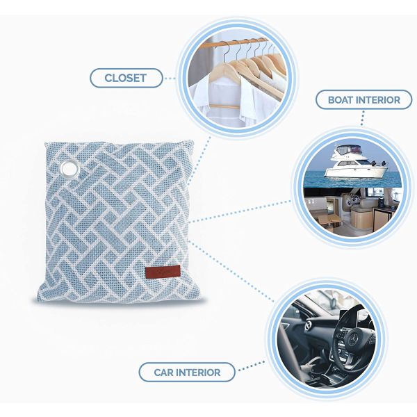 9 Pack of Bamboo Charcoal Air Purifying Bags 7 Large Bags and 2 Small