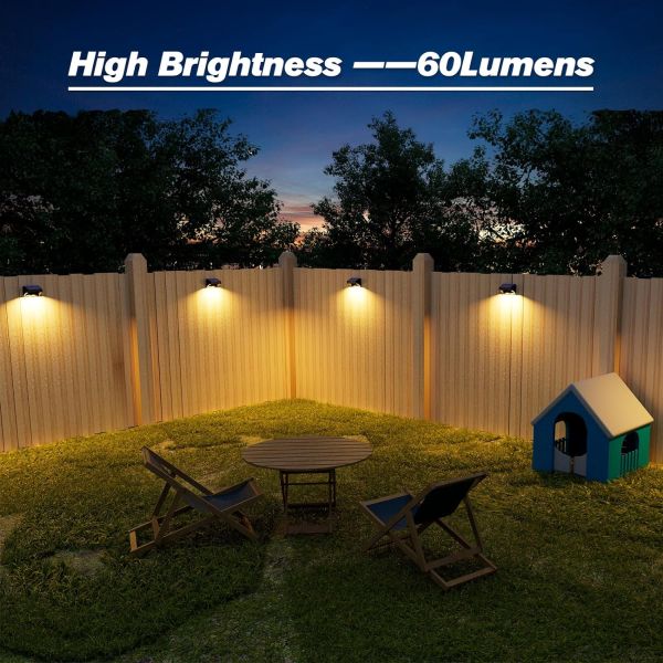 4 PACK of Solar IP65 Waterproof Fence / Railway Lights - Warm White and ...