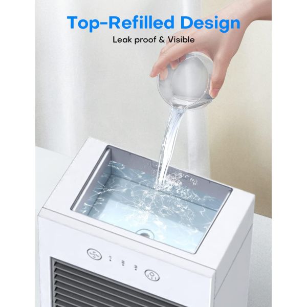 2in1 Portable Air Cooler Fan Use as a traditional fan or add ice