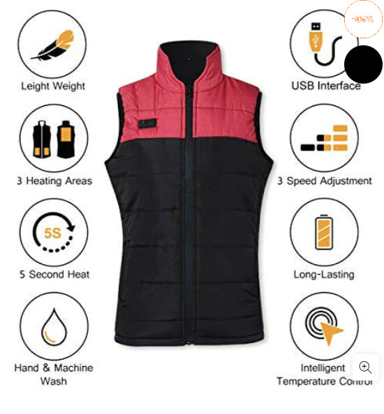 Heated Vest for Women - Use with any power bank to stay nice and warm ...