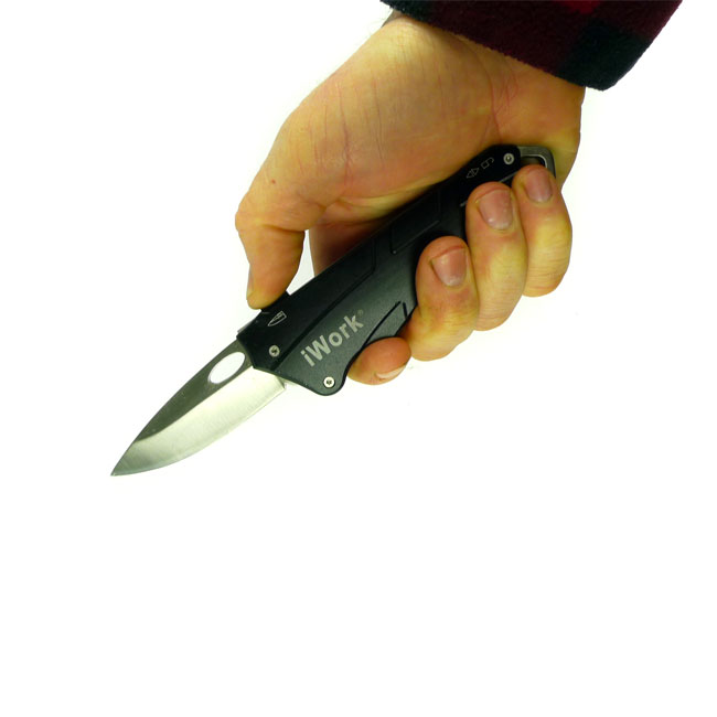 iWork Super Durable Sliding Blade Pocket Knife With Carabiner Clip