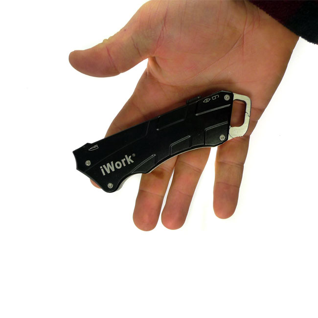 iWork Super Durable Sliding Blade Pocket Knife With Carabiner Clip Works like a box cutter