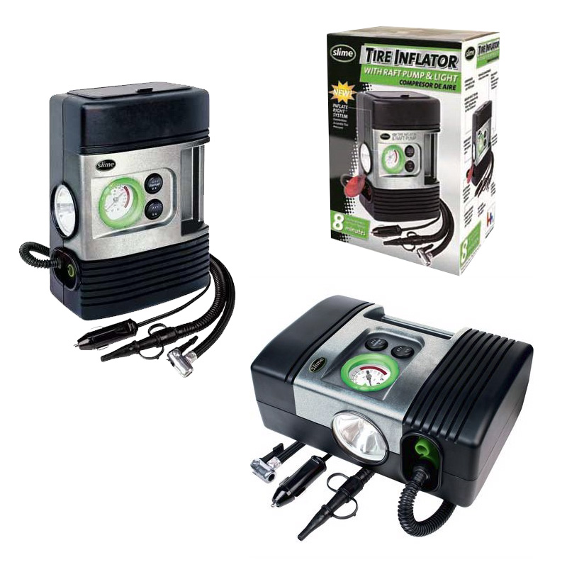 Portable 12 Volt Air Compressor Tire Inflator w/Pressure Gauge, Raft