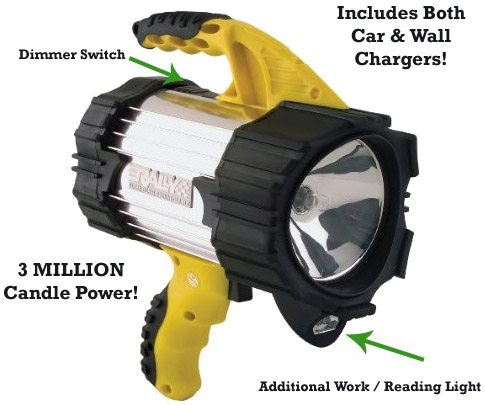 Handheld Beam Spotlight Flashlight Lamp Lighting 3 Million Candle Power Light 