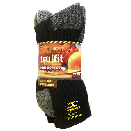 2 Pairs of Tru-Fit Work Socks With Steel Toe Protection - 13 Deals