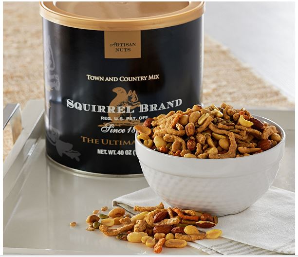 3 Pounds of Squirrel Brand Nuts Town and Country Mix - Cashews, Almonds, Sesame Sticks and more! Great For Company &amp; Gifts ! - 3 One Pound Tins! SHIPS FREE! - 13 Deals