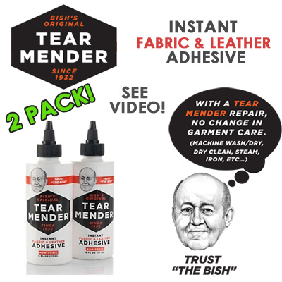 2 Pack - Tear Mender Instant Fabric and Leather Adhesive - Instant