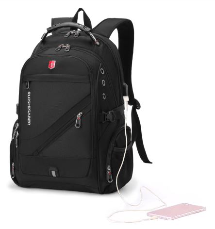 Tech Backpack With USB Chargin...