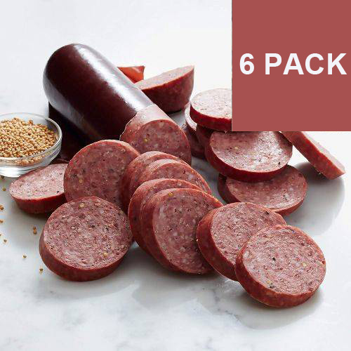 SIX Pack of Milwaukee Wisconsin Made LARGE 10oz All Beef Summer Sausages $23.94 (reg $42)