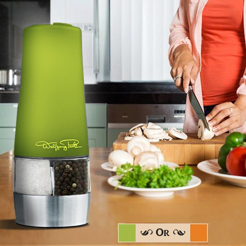 Wolfgang Puck Electric Dual Salt & Pepper Mill New In Box