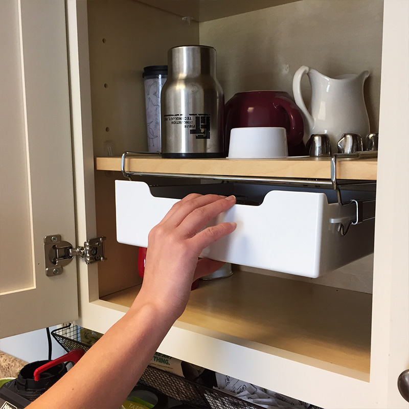 Xtra Drawer Under Cabinet Self Installed K Cup Tea Junk Holder