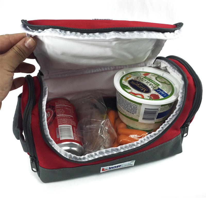 zero degrees lunch tote with inner cool integrated cooling system